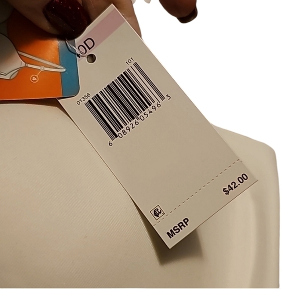 Warners sz 40 D white underwire bra no side effects coverage new with tags WL334 - Picture 4 of 10